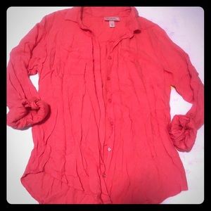 Super lightweight Salmon button down